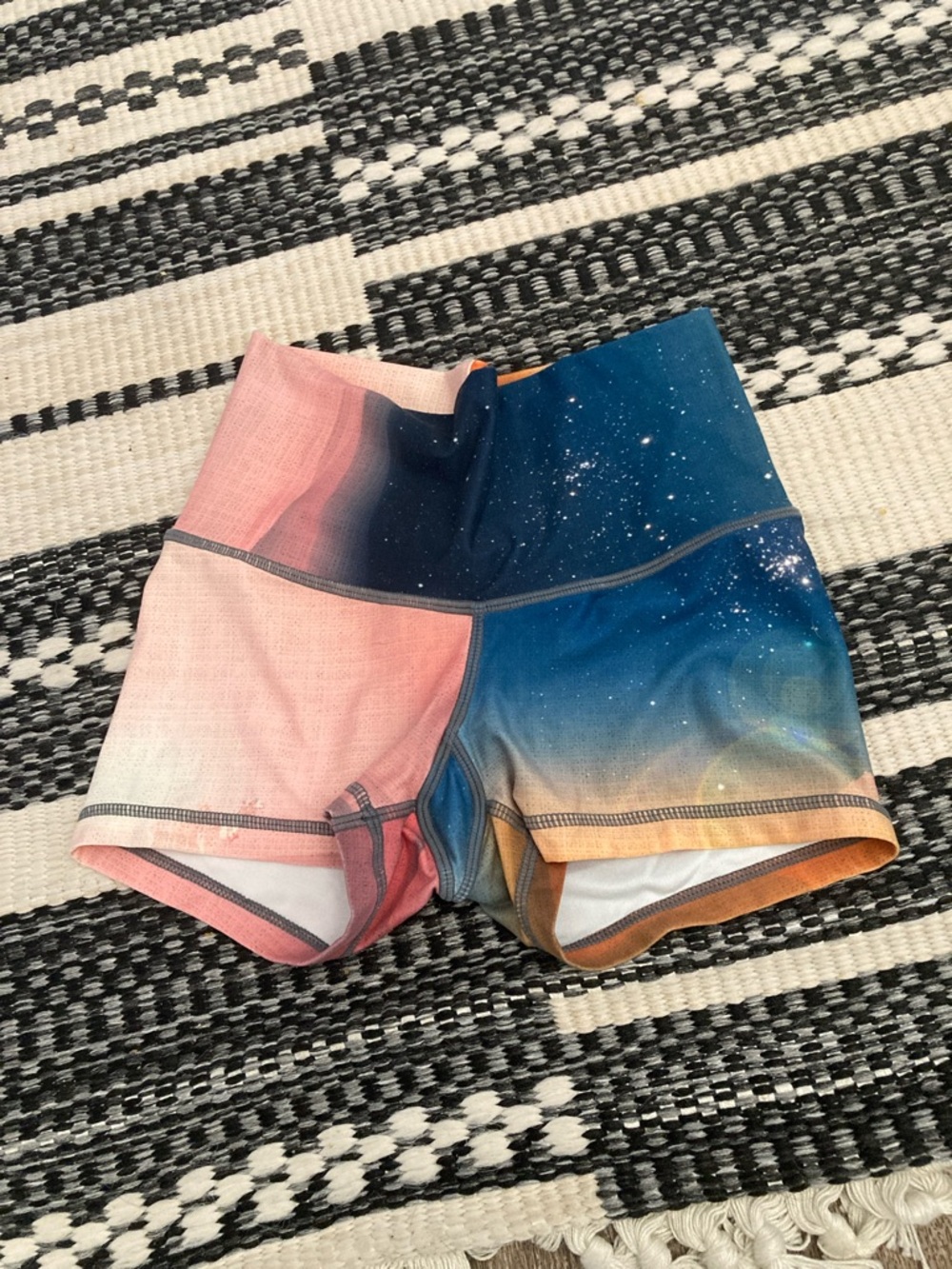 Women's Ombre Galaxy Active Shorts - Pink & Blue